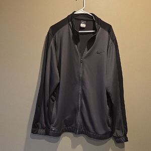 Nike Men's Charcoal and Black Dri Fit Jacket